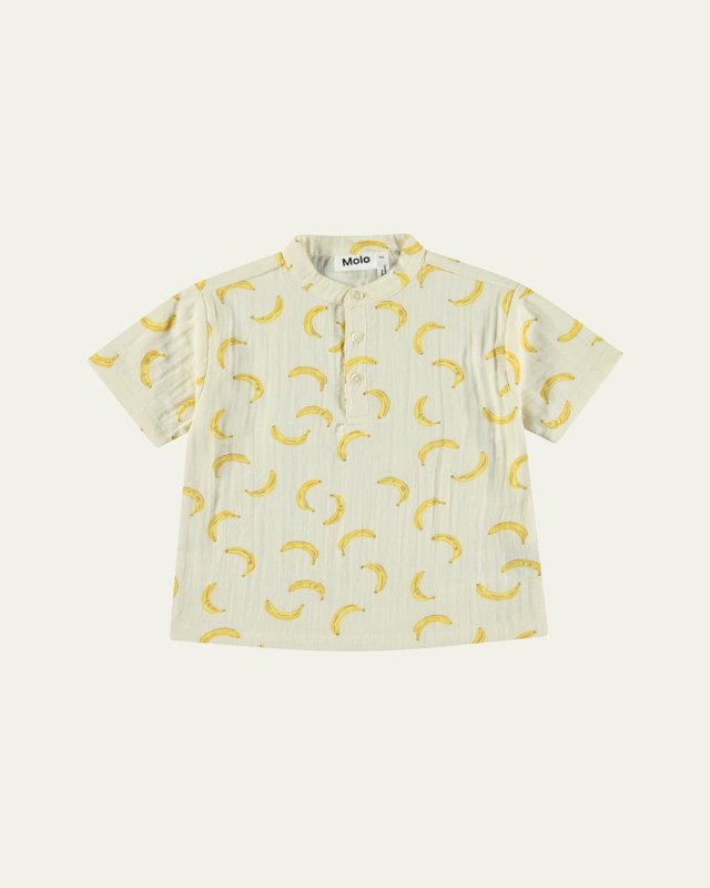 Boy's Ever Banana-Print Shirt, Size 6M-2